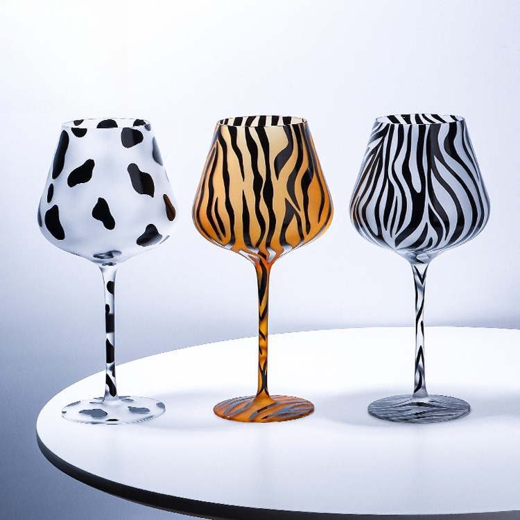 Highball Glass Set - الإبداعية رسمت النمر ليوبارد Highball الزجاج