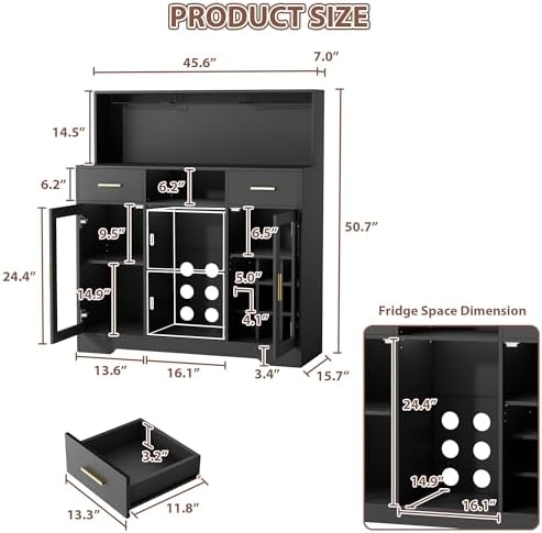 خزانة ثلاجة صغيرة مع وحدات تخز - مراجعة Home Bar And Cabinet وسعره