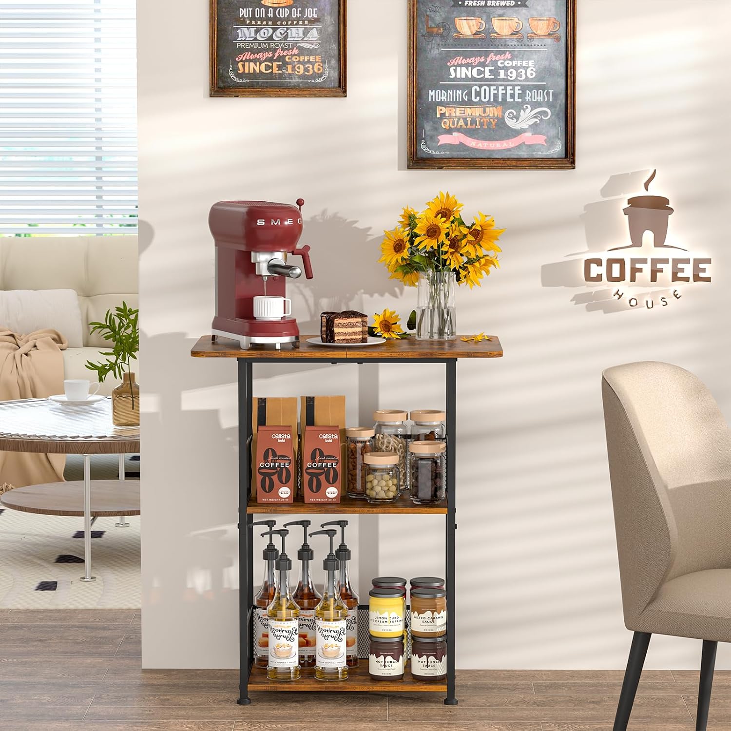 رف قهوة صغير قائم على الأرض، ط - مراجعة Home Bar Setup وسعره